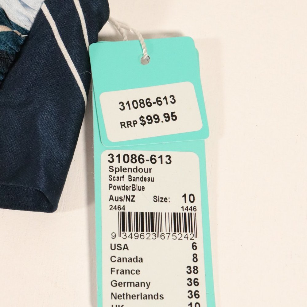 NWT Seafolly X Revolve Powder Blue Splendour Scarf Bandeau - Picture 5 of 10